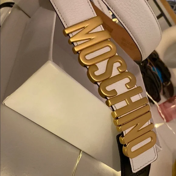 Moschino White and Black Belt Accessories Moschino White and Black Belt Accessories - avconcontrols.com main image 3